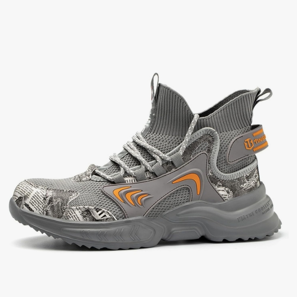 Tinggu Womens Safety Steel Toe Work Shoe Puncture Proof Size 8 Gray White